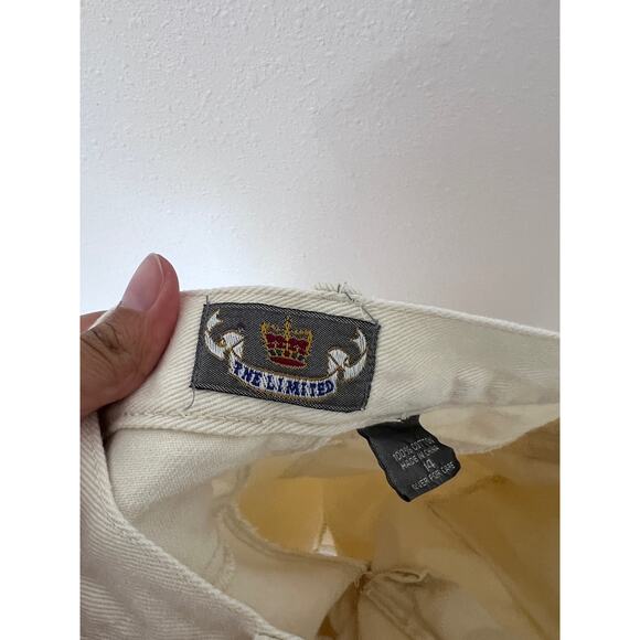 The Limited Cream Cotton Cropped Jeans - Size 14 - Picture 5 of 5